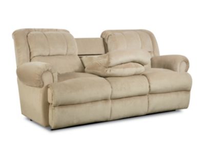 recliner sofas evans double reclining sofa with fold-down tray table RYRKIGU