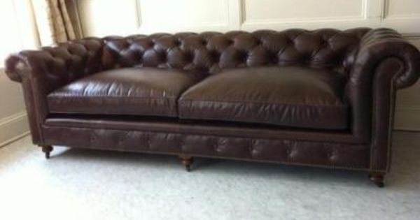 restoration hardware tufted leather sofa - new!!! 98 inch kensington model  .99 YGACCZU