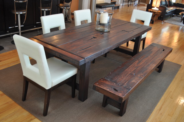 rustic dining table the clayton dining table eclectic-dining-room MALLOFY