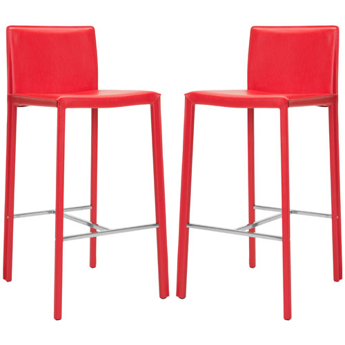 safavieh home furniture enzo 30-inch red bar stools, set of 2 YTGRPWA