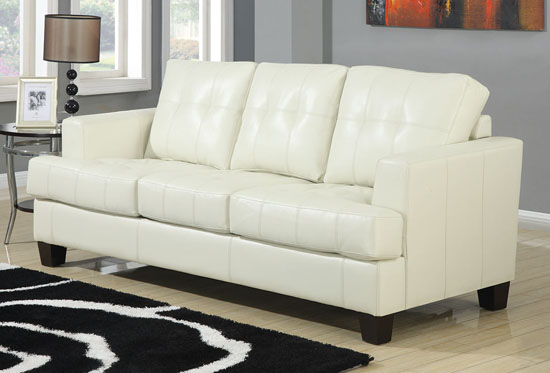 samuel collection cream leather sofa by coaster home furnishings NPYOPRR