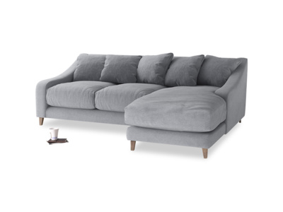 small corner sofa large right hand oscar chaise sofa in dove grey wool ... DCZNPPJ