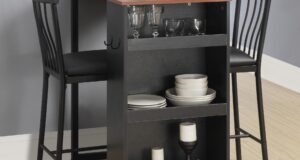 small dining sets dorel home furnishings 3 piece black counter height bar set RICZAIL