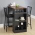 small dining sets dorel home furnishings 3 piece black counter height bar set RICZAIL