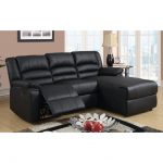 small sectional sofas madison modern bonded leather small space sectional reclining sofa with  chaise (black) ABHOBGH