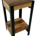 small tables moderne de palette bois et acier côté table par thewoodgaragellc HZXPJFE