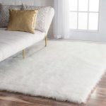 snowy white polar bear rectangular white sheepskin faux fur rug (3u00273 x 4u00277) EXQXXLV