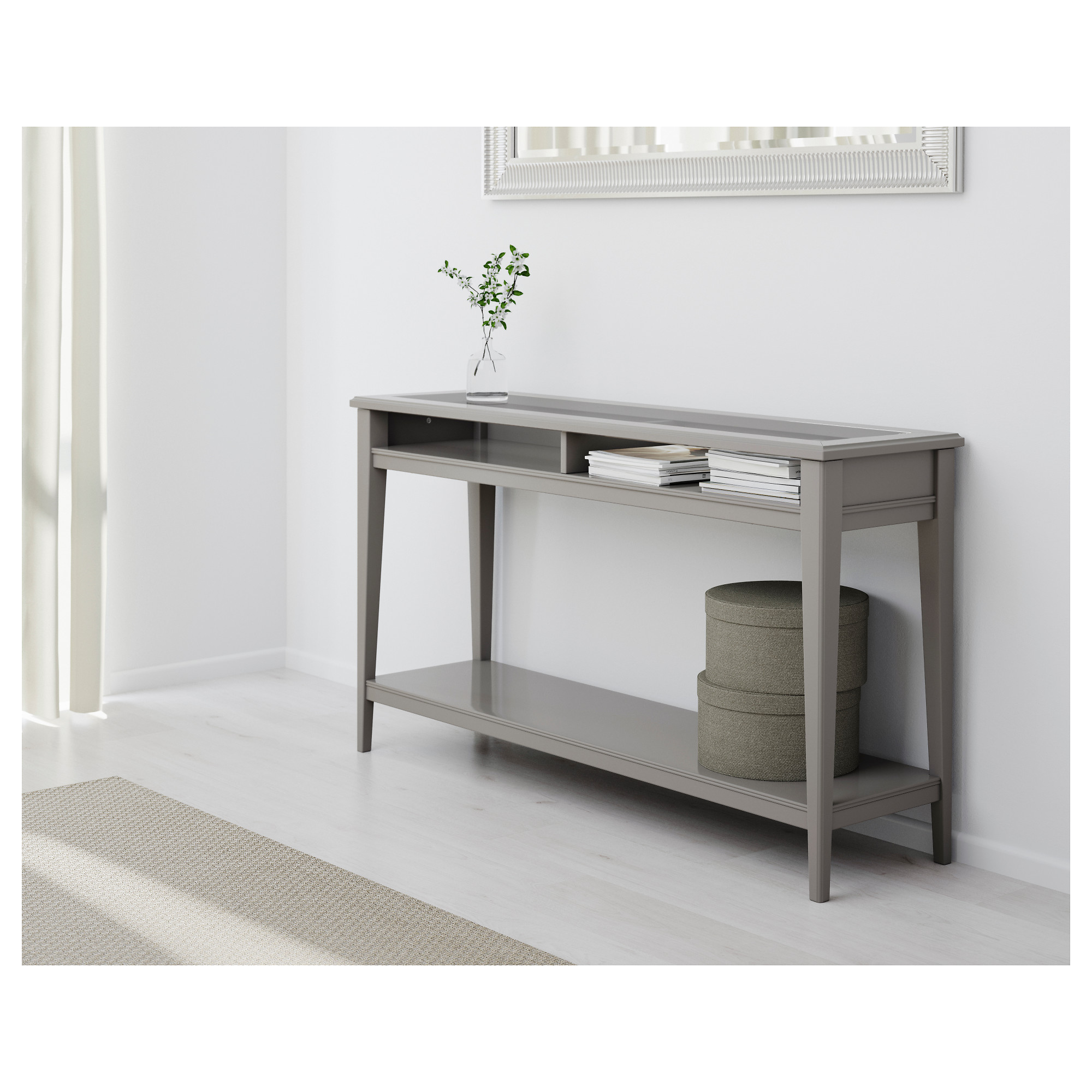 sofa table liatorp console table - white/glass - ikea FYBFBOO
