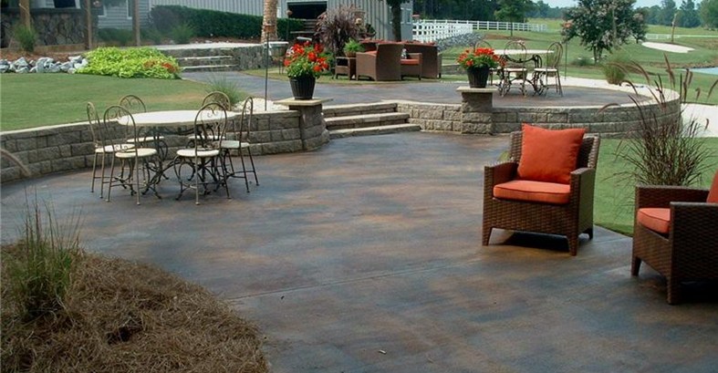 stained concrete patio concrete patios southern textures lexington, sc BIWEBOY