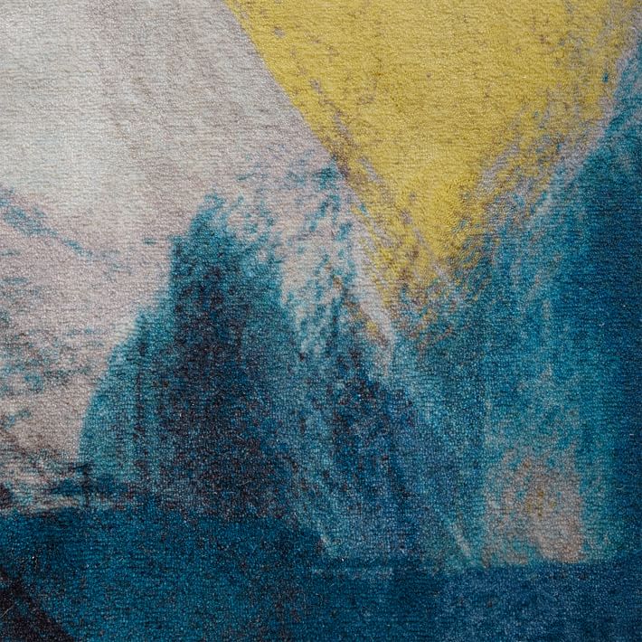 teal rug expressionist printed rug - teal | west elm WWDPRIH