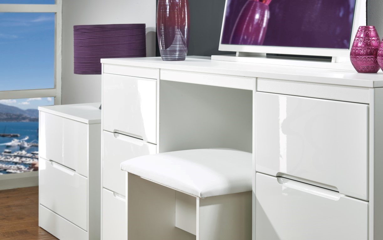 theme your furniture with white gloss furniture looks KFEBMHY