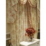 thick floral light beige shabby chic curtains YUETTGU