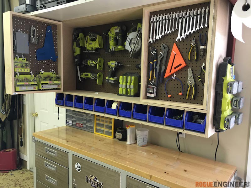 tool storage diy-pegboard-tool-storage-wall-unit-rogue-engineer- LVVYRIW