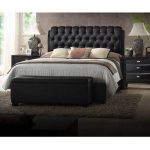 tufted bed acme furniture ireland queen faux leather bed with tufted headboard, black FGYTMWQ