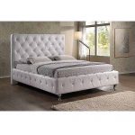 tufted bed baxton studio stella queen crystal tufted modern bed with upholstered  headboard, white HXEKWHY