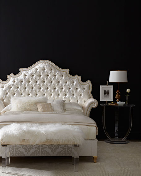 Style a bedroom with tufted bed