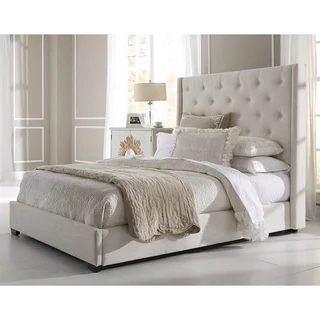 tufted bed wingback button tufted cream upholstered queen bed NJDSQQC