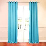 turquoise curtains (#32) hotel quality silver grommet top, faux silk 1 panel turquoise solid OTHICGO