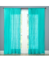 turquoise curtains crushed sheer voile curtain panel turquoise (42 OUPQHHL