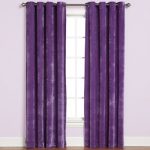 velvet drapes plush grommet top 84-inch window curtain panel in purple GTFNZEN