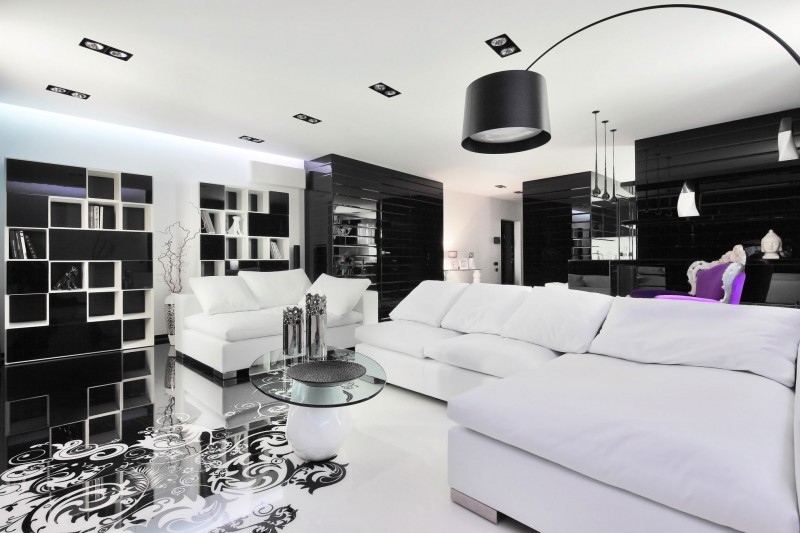 Choosing sophiscated and elegant colour
like black and white living room