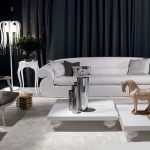 view in gallery exquisite black and white living room with sculptural  additions GUVRJVT