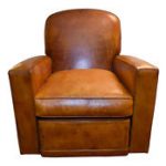 vintage french leather club chair TSLMJNB