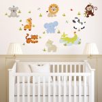 wall decals for nursery baby zoo animals - printed wall decals MQXQSWI