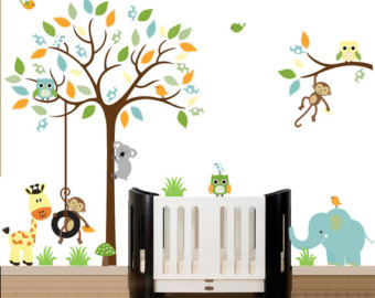 wall decals for nursery wall decals nursery, tree wall nursery, nursery wall decal, tree decal,  chevron ZJIOVDN