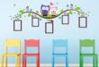 wall stickers for kids owl tree branch photo frames wall decal removable wall stickers kids room JKPAJOV