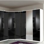 wardrobe sets berlin 7 door wardrobe set gloss black u0026 matt alpine white YPIOQES