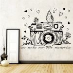 whimsical camera vinyl wall art KQDRTDL