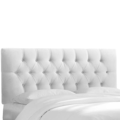 white headboard skyline furniture bishop queen headboard in velvet white IZMIERO