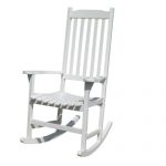 white rocking chair amazon.com : merry garden - white porch rocker/rocking chair acacia wood : DVENSVH