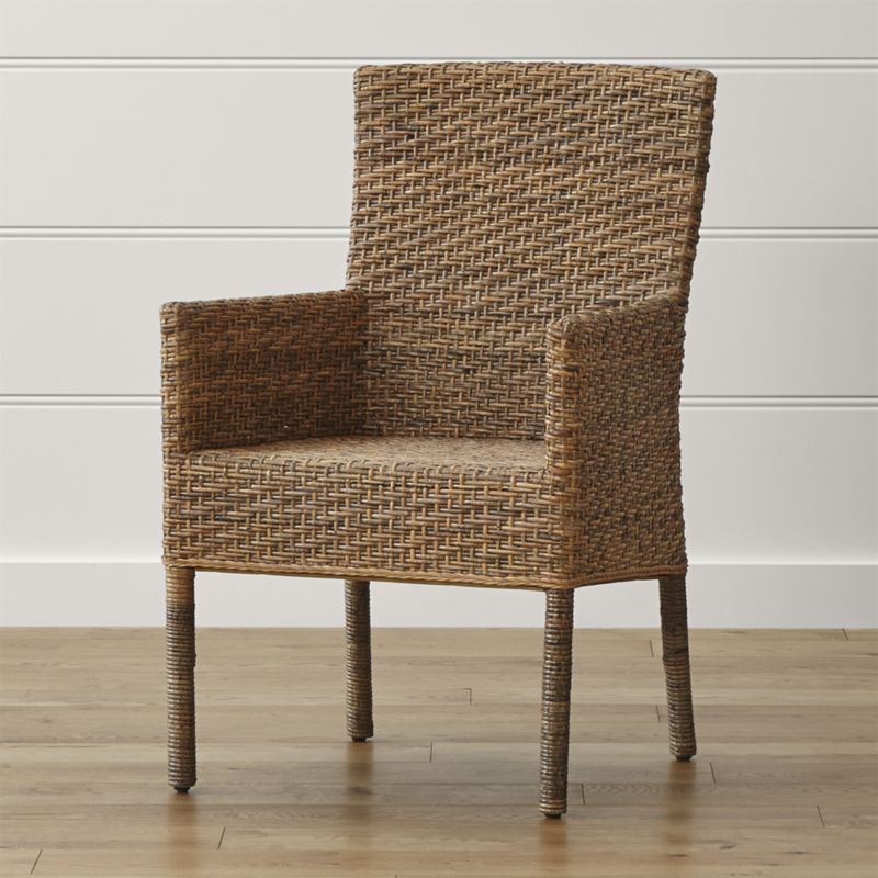 wicker dining chairs tigris dining arm chair | crate and barrel HUFOOGT