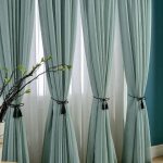 window curtain delicate light teal linen blend sheer curtain made to by tailor2u ALAAEHR