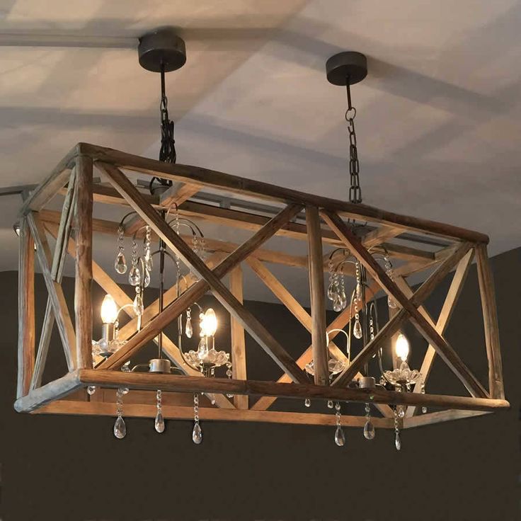 Attractive wood chandelier