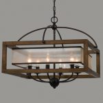 wood chandelier square wood frame and sheer chandelier - 6 light UWYFFBI