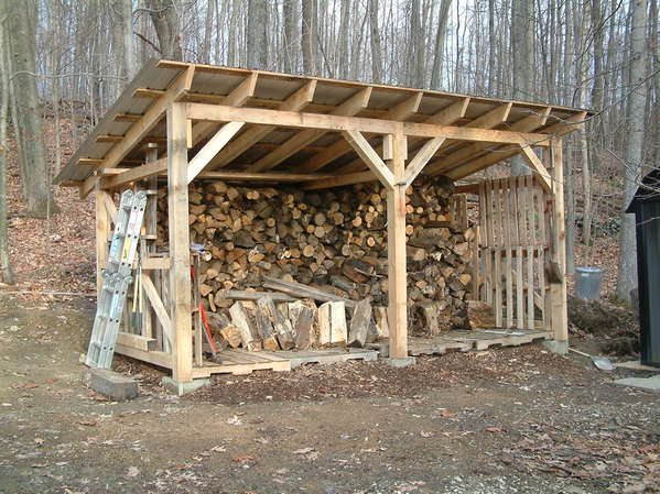 wood shed ... blocks. itu0027s 8 x 16 and holds about six cords head high. GYIPGLB