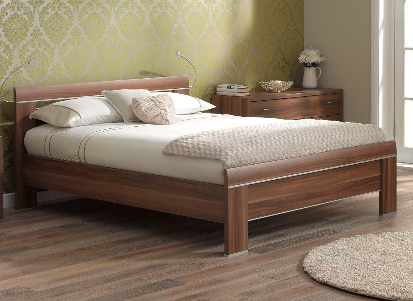 wooden beds berkeley bed frame walnut OXVQOQF