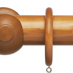 wooden curtain poles advent 35mm traditional wood curtain pole, light oak, reeded ball GMXTHFO