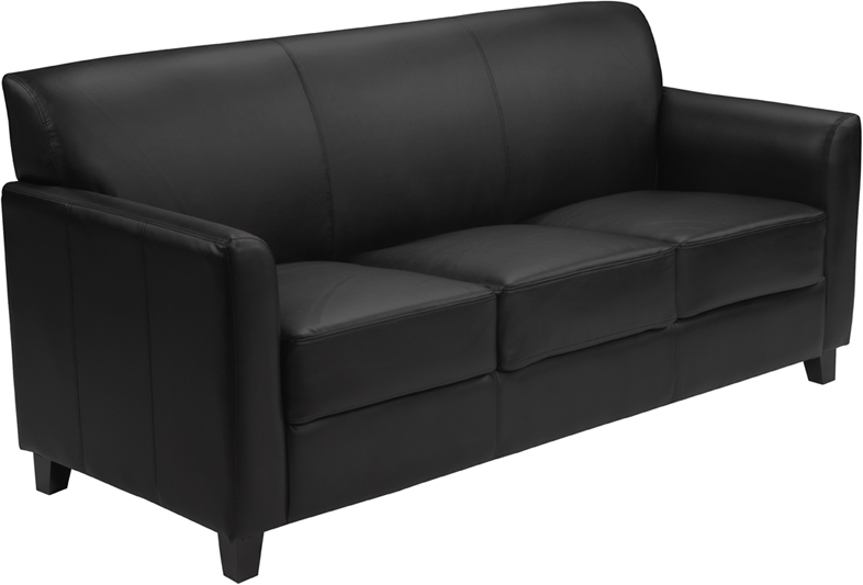 2 in 1 sofa extra soft black leather commercial sofa (ships in 1 - 2 days) FNAYPLJ