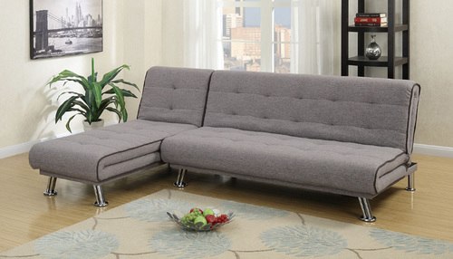 2 pcs grey polyfiber adjustable sectional sofa bed set GYGNEPZ