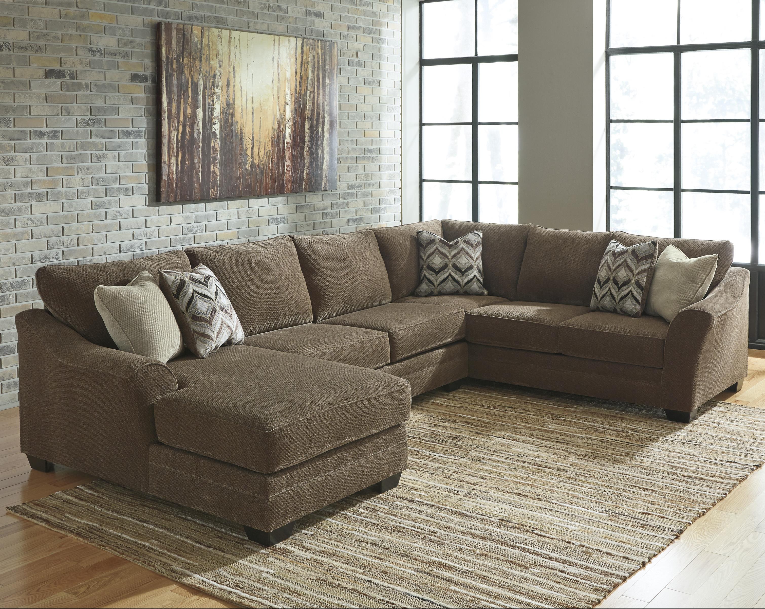 3 piece sectional sofa benchcraft justyna contemporary 3-piece sectional with left chaise JDBRVKA