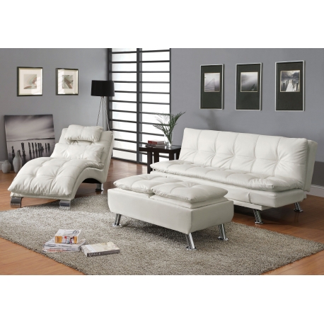3 pieces dilleston white futon sleeper sofa bed set ARPVRLP