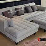 3pc contemporary grey microfiber sectional sofa chaise ottoman s168lg QDRWREG