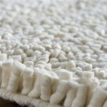 aros collection new zealand felted wool shag rug in winter white design by WNKMUFY