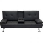 best choice products modern faux leather futon sofa bed fold up u0026 down RXRENBX
