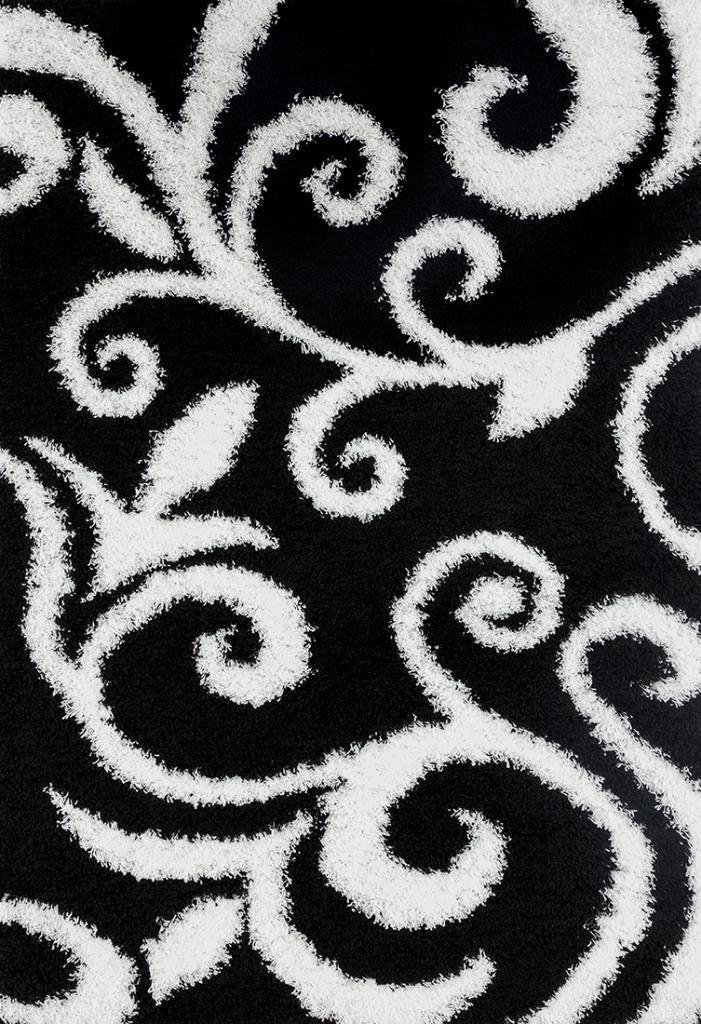 Black and white area rugs black white floral plush shag area rugs ... VTRKQCN