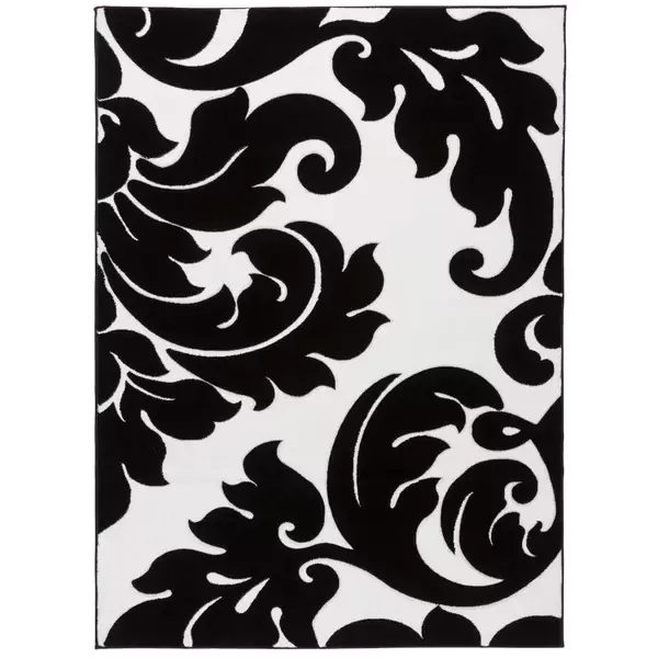 Black and white area rugs damask vines black/ white area rug - 7u0026#x27 ... LYPVDCX